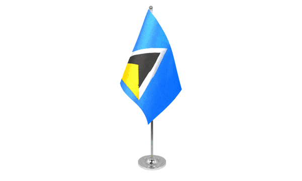 Saint Lucia Satin Table Flag